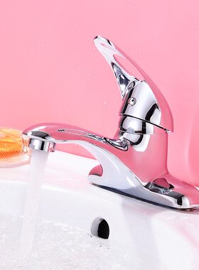 全铜冷热面盆水龙头陶瓷洗脸盆双孔两联卫生间洗手盆台盆老式龙头