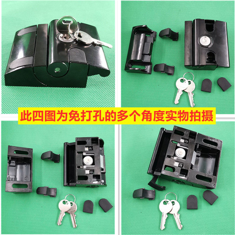 工业铝型材围栏门锁 机柜锁具免打孔机械锁安全门锁304045通用