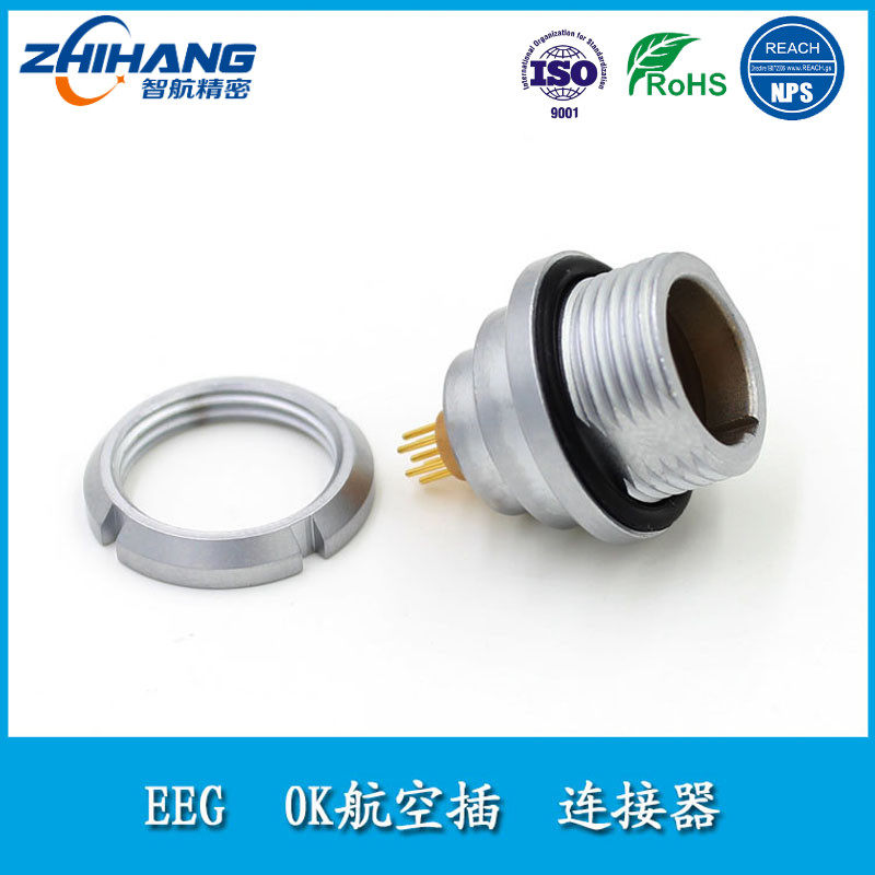智航精密连接器兼容瑞士防水连接器 EEG0K1K外固定穿墙式板接插座