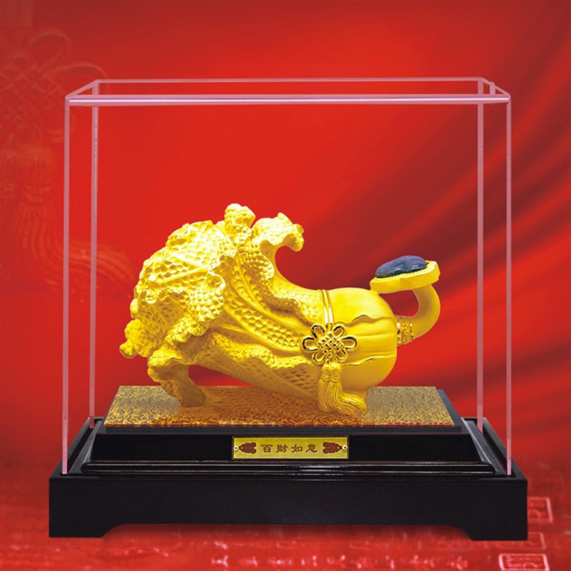 白菜 招财摆件 开业庆典礼品 商务礼品 绒沙金新店开业礼品 百财