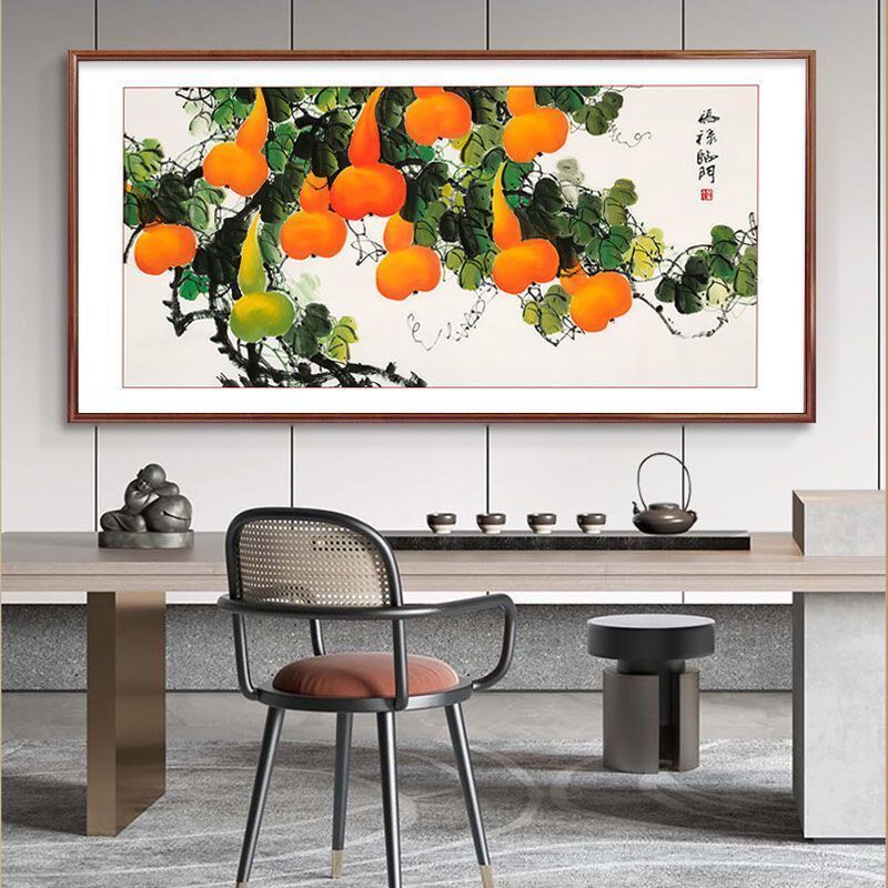 葫芦画国画客厅挂画中式沙发背景墙招财装饰画书房办公室壁画