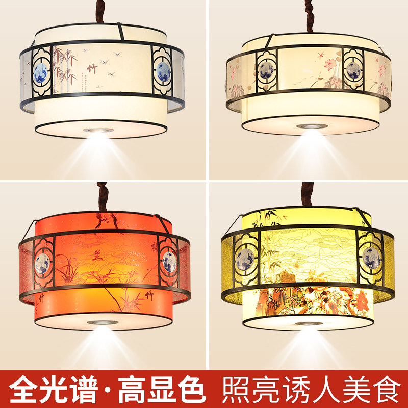 新吊式餐厅中灯饭店大厅卡座包厢酒店火锅走楼茶廊餐饮古典风灯笼