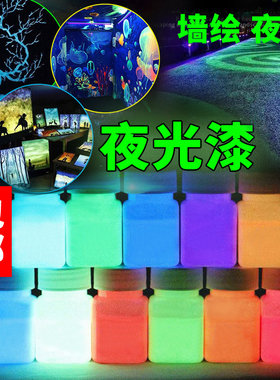 超亮手绘夜光漆夜光粉防水夜光液水性夜光颜料荧光粉制夜跑荧光漆
