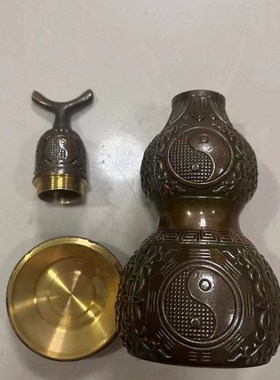 18厘米仿古中式宅葫芦天卦开口镇铜医院客厅招财玄关路冲八斩反弓