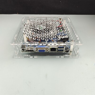 Na亚o-itx 1037u J1900游娱宝盒12*工2cm1控主板n克力透明机箱