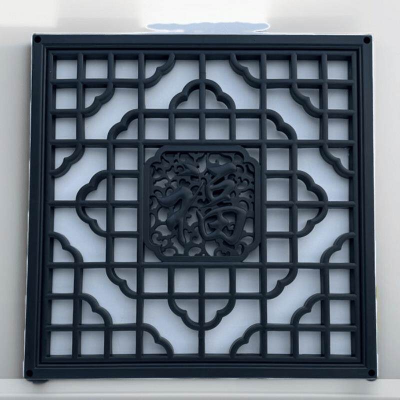 镂空砖雕影壁墙福字彷古窗花树脂中式一体墙面装饰件塑料方形透窗
