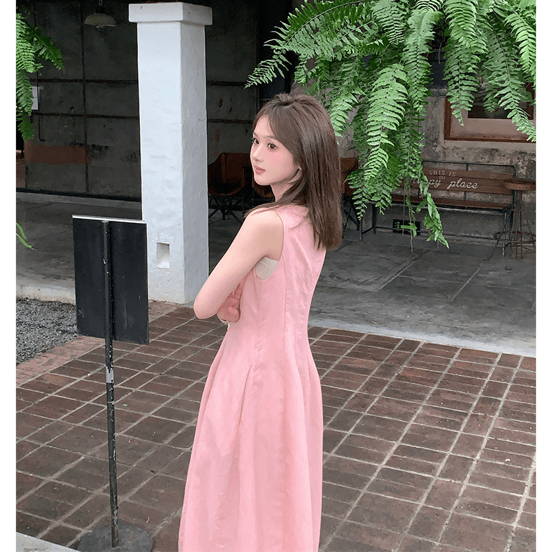 富贵rich现货【樱花树下】显瘦气质连衣裙女夏裙子