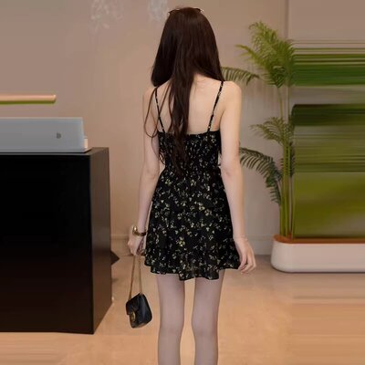 大尺码女装叠穿无袖碎花