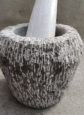 山东淄博天然青臼手工捣蒜器家用石臼子石蒜捣药罐研磨器蒜石臼子