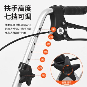 手推折便携家用老年人代步车可可叠购物四轮买菜车可推车坐铝合金