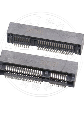 MINI-PCIE-52P PICE连接器 SMT贴片4.0H沉板式 PICE卡槽 接口插座
