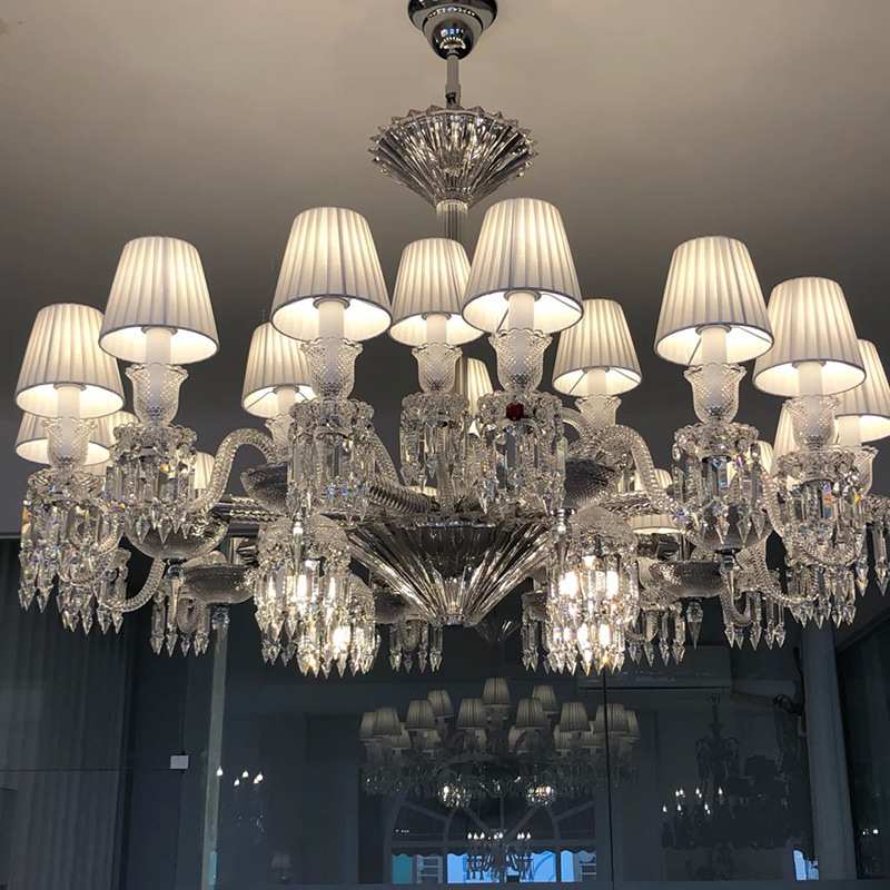 欧式豪华别墅复式楼客厅水晶灯法式轻奢酒店大厅led工程大吊灯具