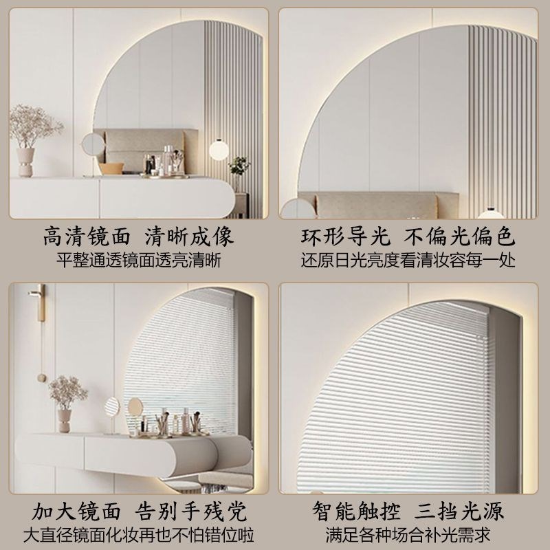 悬浮壁挂式梳妆台轻奢简约卧室z床头柜一体小户型柜台悬浮化妆桌