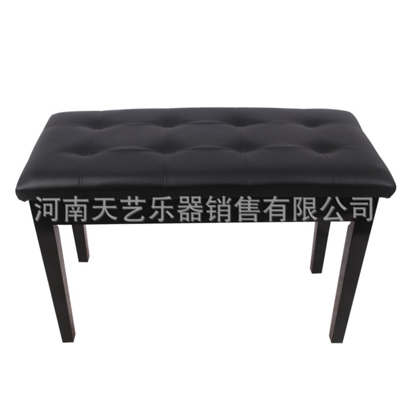 实木双人凳带琴谱箱电钢琴凳电子琴凳直I腿皮革凳面PU皮面料烤漆