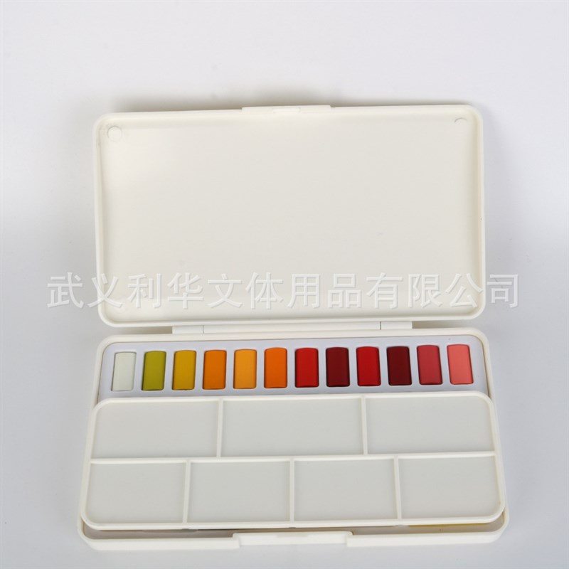 固体水彩水粉颜料套装美术用品18色I24色手绘内含自来水笔