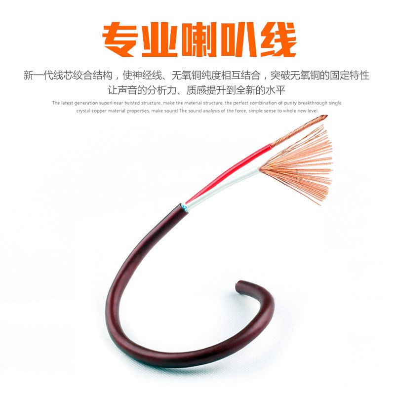 2芯4平方专业环绕音箱线工程影院汽车影音发烧线功放音响喇叭线