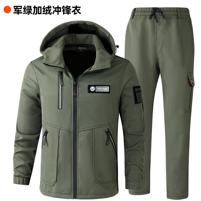加绒防水工作服套装男冬季加厚 汽修电焊修车劳保机械工作服机修