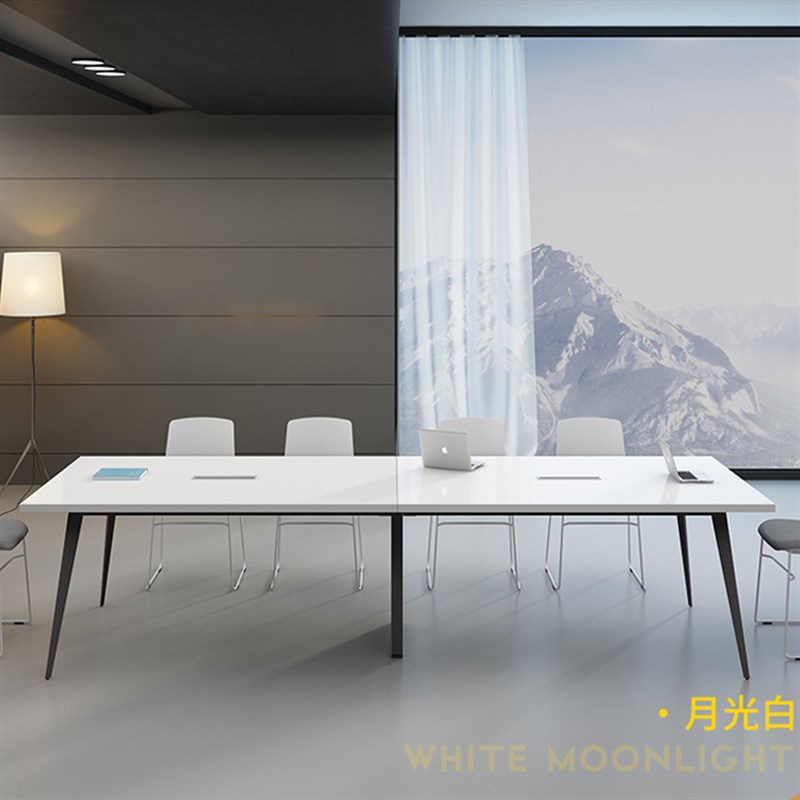 杭州办公家具简约现代长方形白色长条桌培训桌办公桌接待桌会议桌