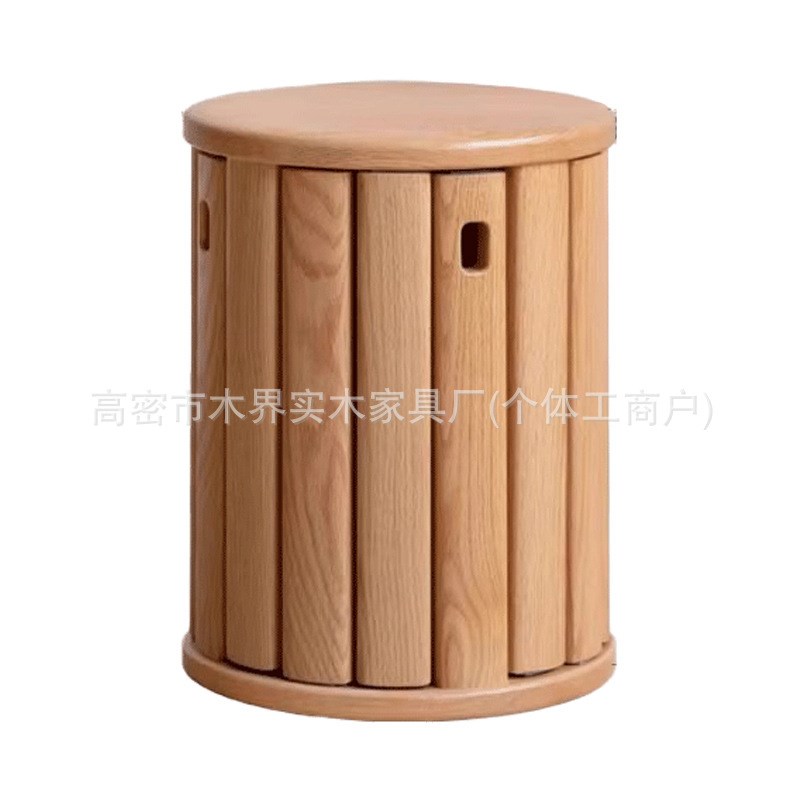 北欧现代实木堆叠凳餐厅家用可叠放凳子橡木樱桃木胡桃木组合餐凳