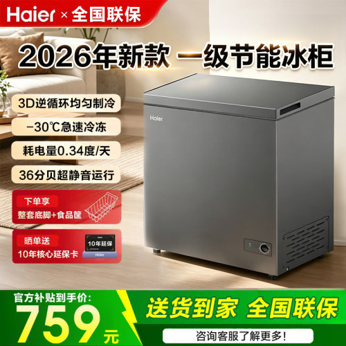 海尔冰柜小型家用100升速冻冷柜