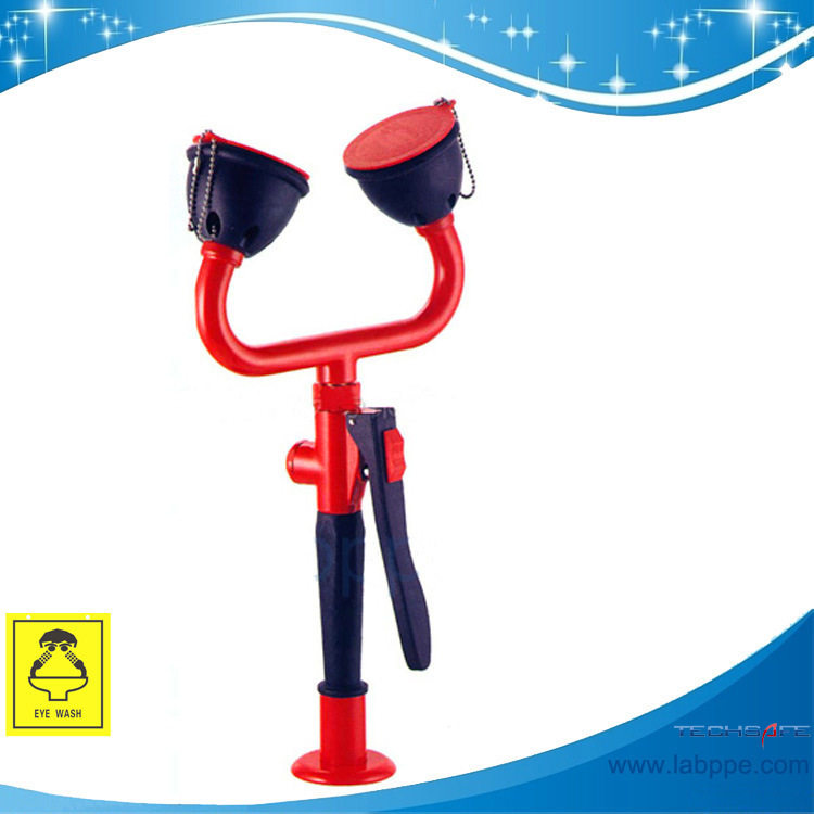 磐硕高端台式双口洗眼器实验室桌上型洗眼器全铜软管锁扣SH755K2