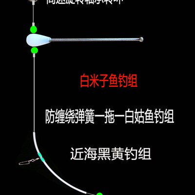 海簧白米子鱼线组白姑组一拖一高速轴承防缠绕弹钓钓鱼近海黑黄