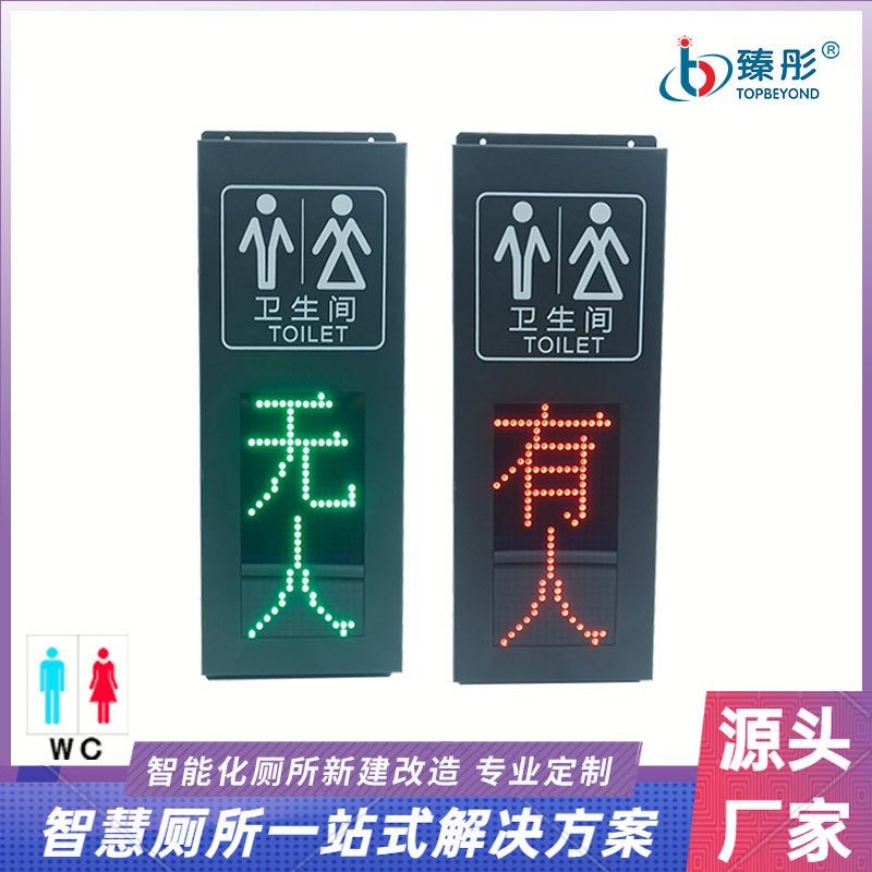 卫生间有人无人显示屏LED智慧公厕系统移动洗手间W智能引导指示灯