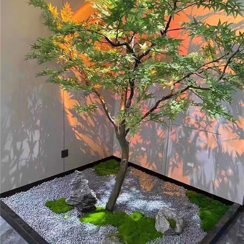 仿真绿枫树室内客厅商店装饰田园式风格庭院摆放花艺Y景观仿真绿