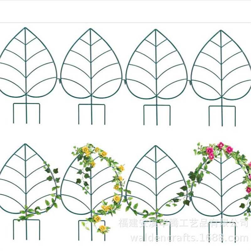 花架铁艺牢固支架花园围桩叶形室外庭院草坪装饰花园围墩套装4个