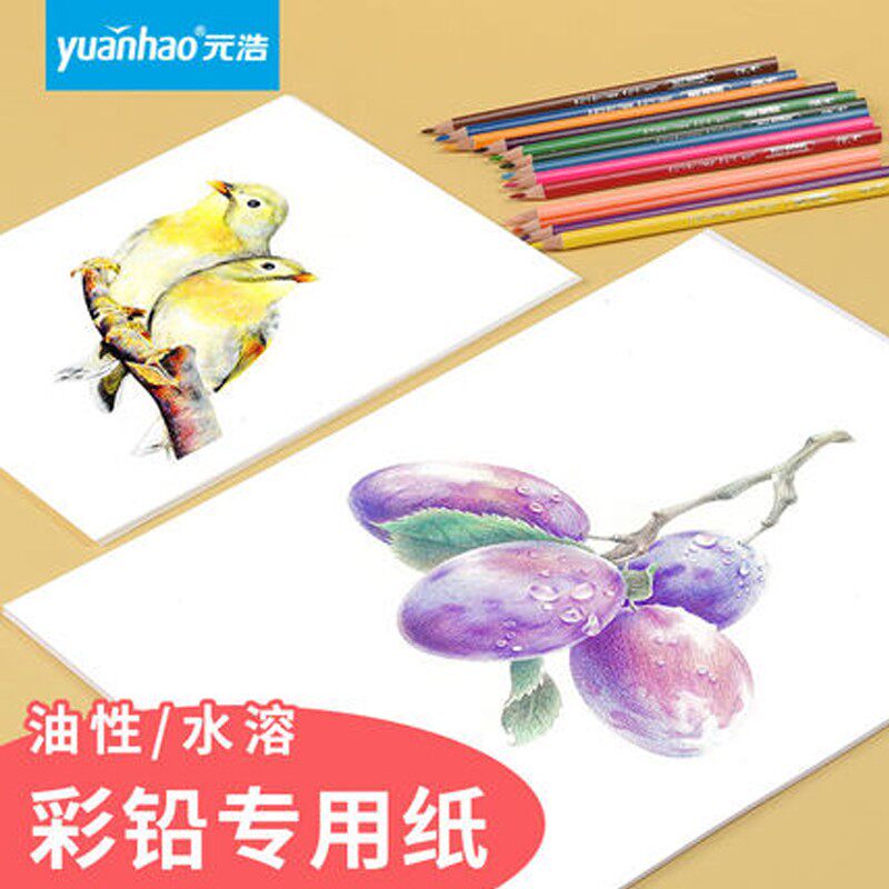 彩铅纸用专细白油性水溶性彩铅卡纸画纸手绘16k 8K 4K荷兰纹卡纸