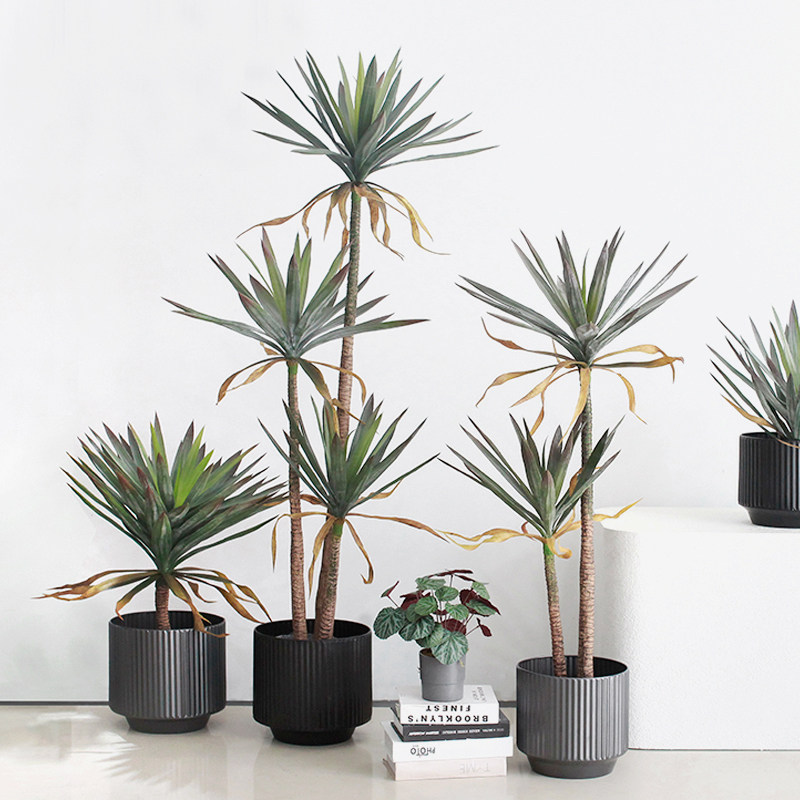 仿真绿植荷兰铁植栽龙舌兰盆物北室客厅欧内落地盆景酒店会所摆件