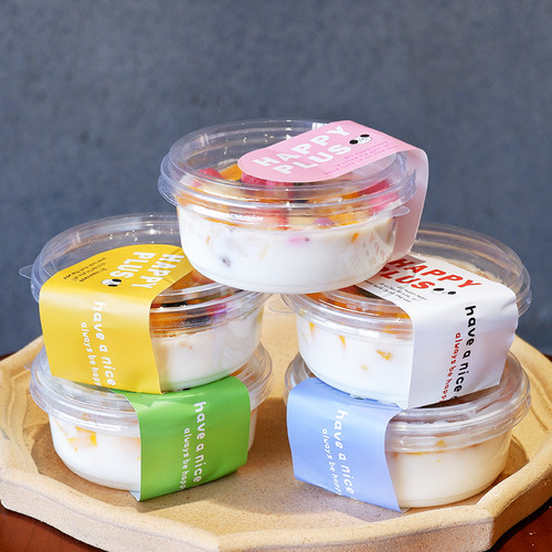 冷糕酸奶燕麦米布丁杯千层蛋萃沙拉透明饱果捞双皮奶水饱碗烘焙盒