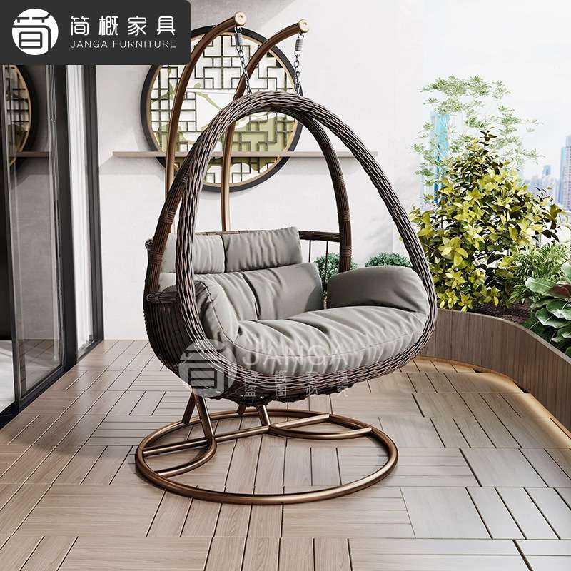户外别墅庭院吊篮秋千防雨防晒藤编摇椅家具网红鸟巢休闲吊椅秋千