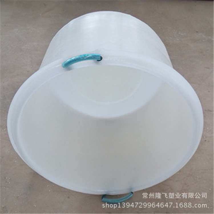 隆飞 黑色带提手牛筋塑料圆桶 100升活鱼活虾装车手抬桶水产筐