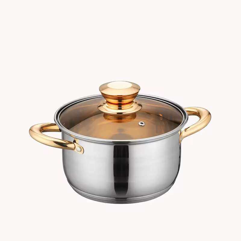 出口不锈钢十二件套锅复底不粘煎锅奶锅汤锅炊具套装cook wareset