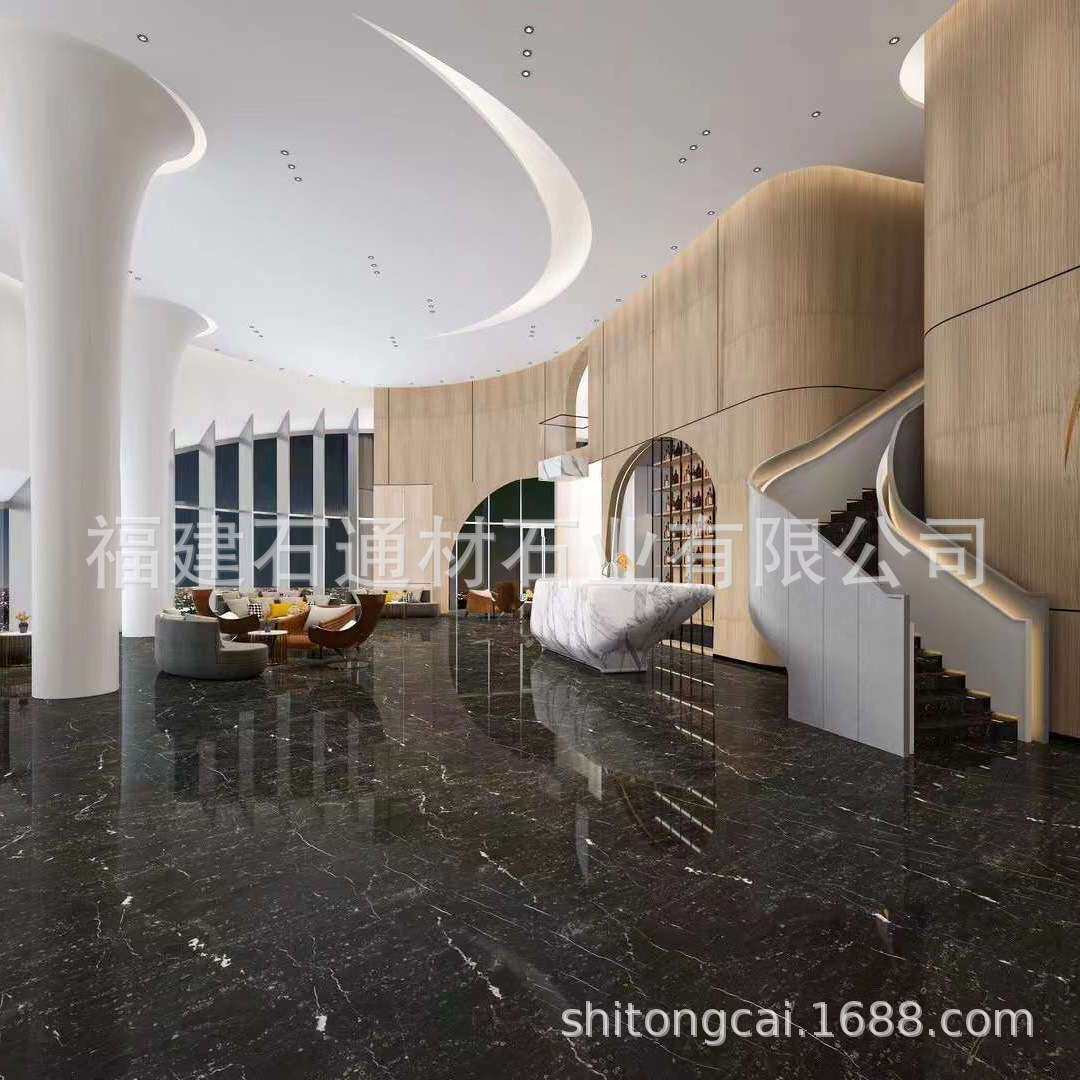灰色石材百合灰 岛台大理石餐桌台面板全屋地面石材装修