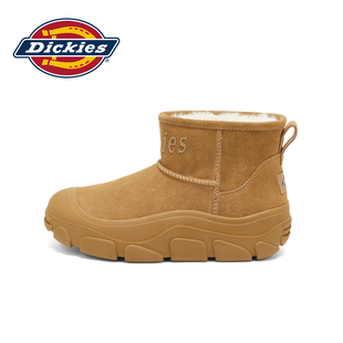 Dickies美拉德复古雪地靴女包头防撞加厚毛毛短靴冬季款通勤棉靴