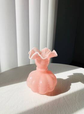 法式中古手工南瓜芬顿玻璃花瓶水养插花家居客厅餐桌玄关装饰摆件