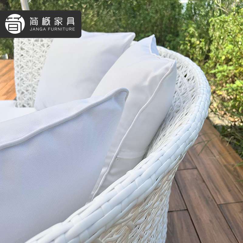 户外别墅庭院躺椅沙发室外花园露台藤编躺床室内酒店阳台沙发床