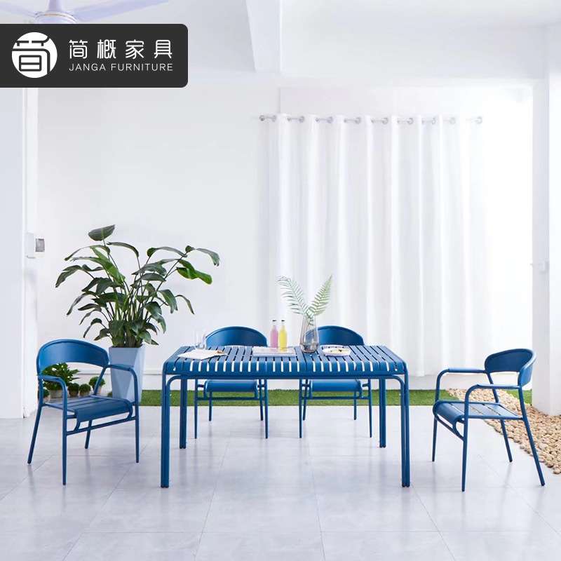 户外金属家具咖啡厅奶茶店全铝桌椅室外庭院防水防晒铁艺餐桌椅子