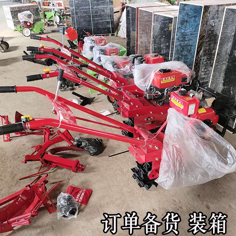 田园管理小型锄草机柴油手推式翻转犁小型犁铧开沟柴油风冷锄草机