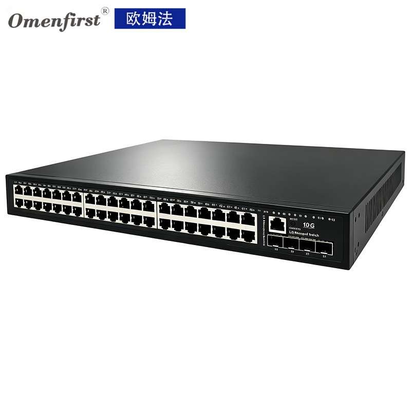 厂家 欧姆法万兆L3三层管理核心交换机48千兆POE+4万兆光交换
