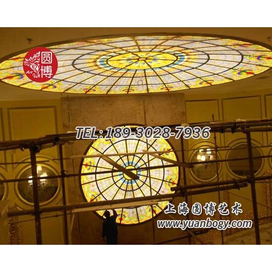 欧式彩绘玻璃穹顶贵州凯里市彩绘玻璃穹顶