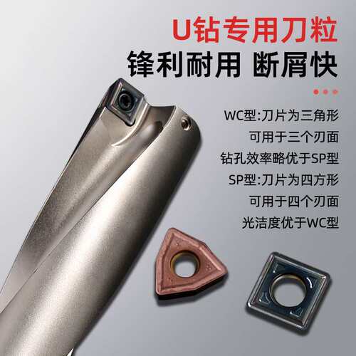 U钻暴力钻喷水钻快速钻2D3D4D5DSP平底钻头WCSP3倍4倍耐磨强