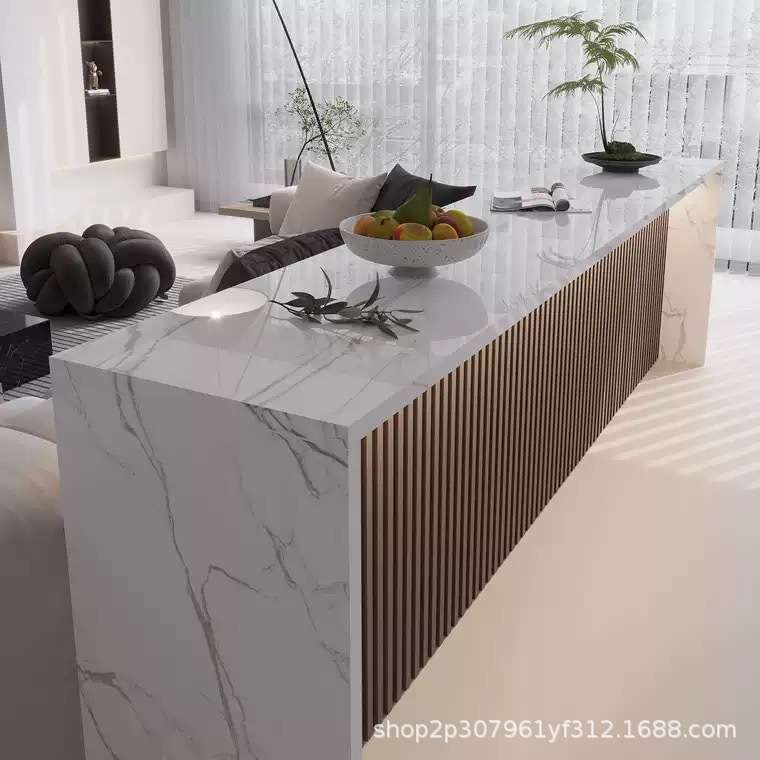 客厅吧台桌岩板沙发靠背柜餐桌茶桌一体餐厅隔断岛台开放式导台