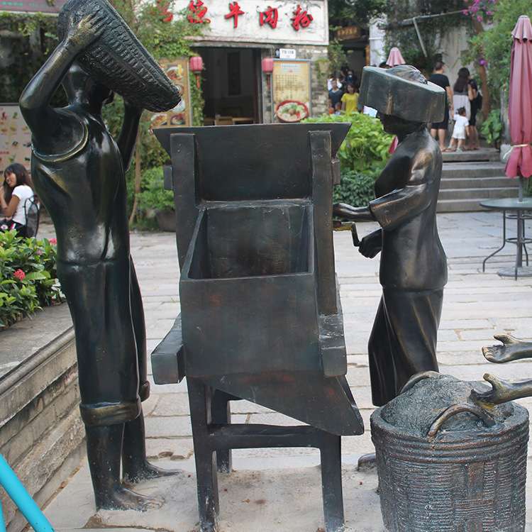 玻璃钢雕塑 玻璃钢民俗仿铜人物摆件 园林景观装饰摆件玻璃钢雕塑