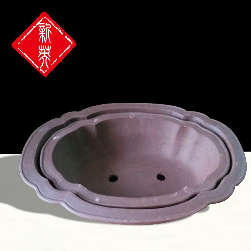 生产70-60公分紫砂海棠花盆,紫砂盆景盆,