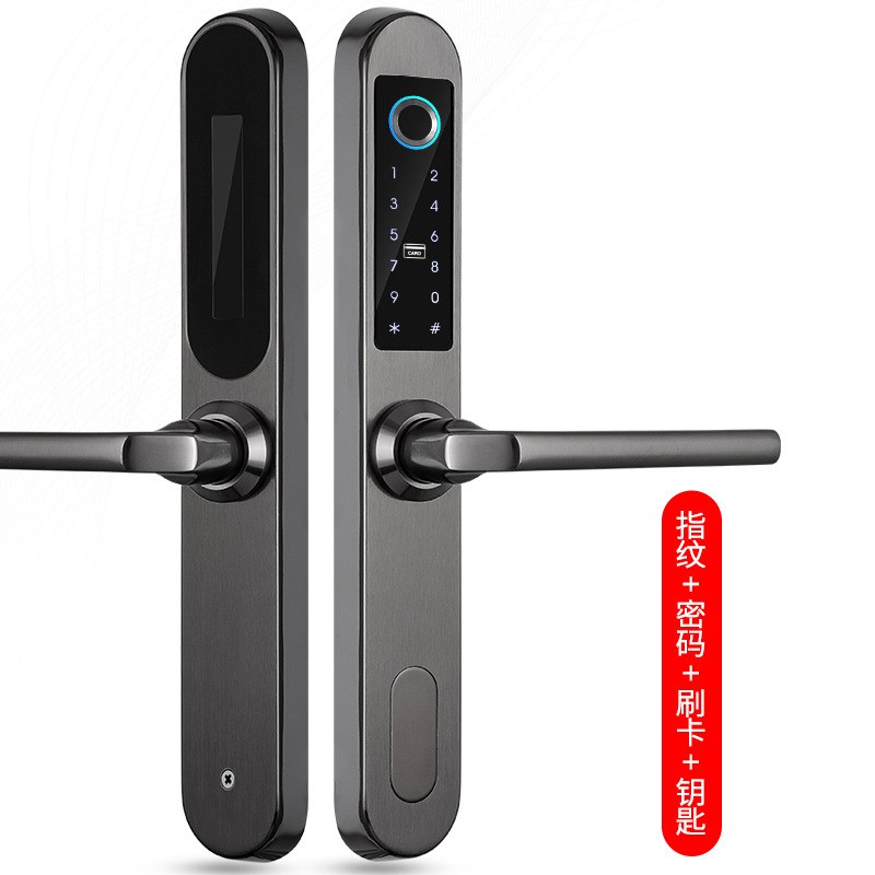断桥铝合金塑钢门指纹锁密码锁家用门锁推拉玻璃门平移门智能锁具