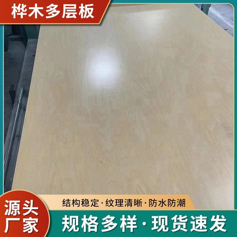 全桦木多层胶合板海洋板多层A板防水浴室防潮木板实木家具