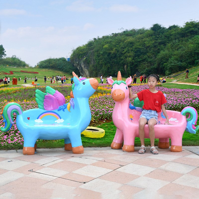 卡通动物玻璃钢座椅m公园景观装饰品景区商场游乐园幼儿园坐凳摆